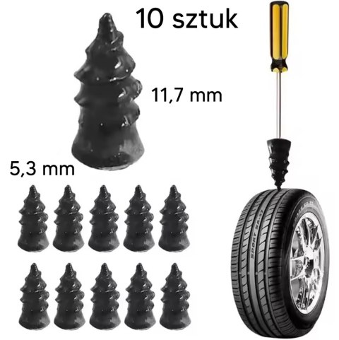 DA148 Zestaw naprawczy do opon x10 rozmiar s - 5,3mm x 11,7mm DA148 Zestaw naprawczy do opon x10 rozmiar s - 5,3mm x 11,7mm