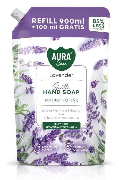 Zestaw 3x1000 ml AURA Care Mydło Do Rąk Uzupełniające Lawenda Róża Wanilia Zestaw 3x1000 ml AURA Care Mydło Do Rąk Uzupełniające Lawenda Róża Wanilia