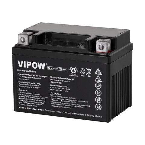 Akumulator VIPOW typ MC do motocykli 12V 4Ah