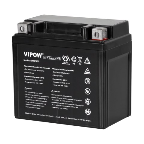 Akumulator VIPOW typ MC do motocykli 12V 5Ah
