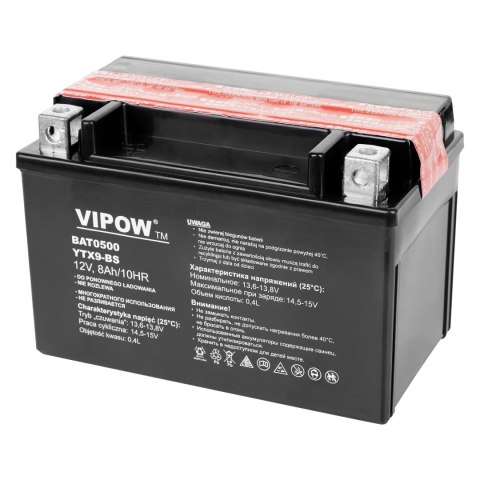 Akumulator VIPOW typ MC do motocykli 12V 9Ah Akumulator VIPOW typ MC do motocykli 12V 9Ah