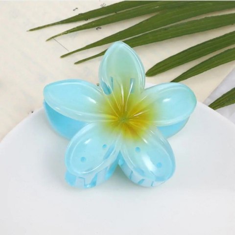 Spinka do włosów klamra XL kwiat niebieski ombre 7,5x8cm SP285 Spinka do włosów klamra XL kwiat niebieski ombre 7,5x8cm SP285