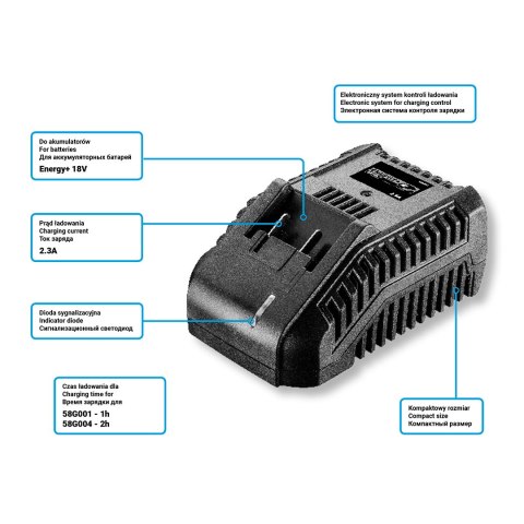Wiertarko-wkrętarka akumulatorowa Energy+ 18V, Li-Ion, uchwyt 10 mm, aku 2Ah, ład, karton Wiertarko-wkrętarka akumulatorowa Energy+ 18V, Li-Ion, uchwyt 10 mm, aku 2Ah, ład, karton