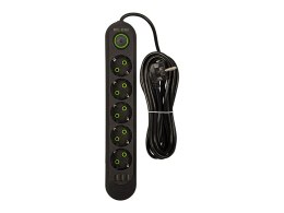 98-228# Przedłużacz sieciowy ps-550 5-gniazd 3xusb 5m czarny 2x1mm