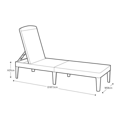 Leżak ogrodowy regulowany Jaipur Sun Lounger grafitowy Leżak ogrodowy regulowany Jaipur Sun Lounger grafitowy