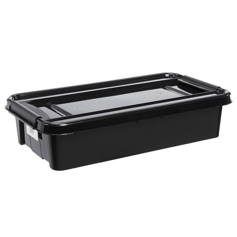 Pojemnik z pokrywą pod łóżko PlastTeam ProBox Recycle QR 31L czarny Pojemnik z pokrywą pod łóżko PlastTeam ProBox Recycle QR 31L czarny