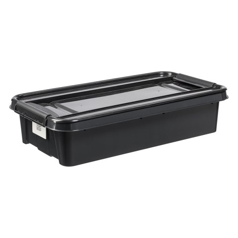 Pojemnik z pokrywą pod łóżko PlastTeam ProBox Recycle QR 31L czarny Pojemnik z pokrywą pod łóżko PlastTeam ProBox Recycle QR 31L czarny