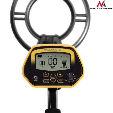 Wykrywacz metali Maclean, z dyskryminatorem, shooter, yellow, MCE993 Wykrywacz metali Maclean, z dyskryminatorem, shooter, yellow, MCE993