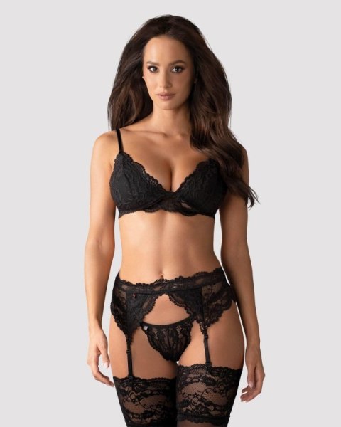 Bielizna-810-SEG-1 komplet 3-częściowy czarny S/M Bielizna-810-SEG-1 komplet 3-częściowy czarny S/M