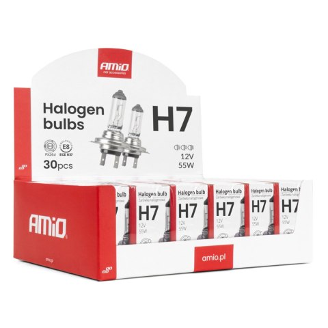 Zestaw żarówek halogenowych h7 12v 55w uv filtr 30szt. amio-04399 Zestaw żarówek halogenowych h7 12v 55w uv filtr 30szt. amio-04399