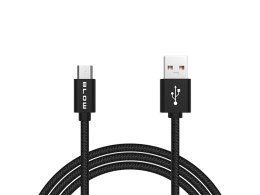 66-146# Przyłącze usb a - micro b 1,5m plecionka czarny blister