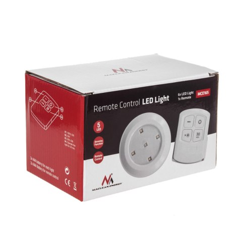 Lampa 6 LED Maclean, zestaw z pilotem, na baterie, 3xAAA, MCE165 Lampa 6 LED Maclean, zestaw z pilotem, na baterie, 3xAAA, MCE165