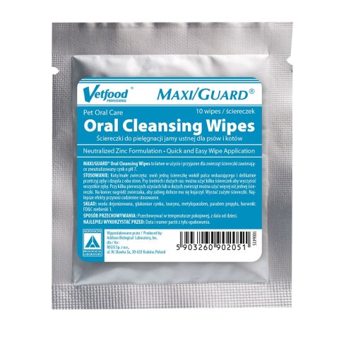 MAXI/GUARD Oral Cleansing Wipes 10 szt MAXI/GUARD Oral Cleansing Wipes 10 szt
