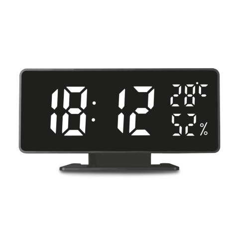 Zegar z alarmem i funkcją termometru, GreenBlue, higrometr, czarny, GB395 Zegar z alarmem i funkcją termometru, GreenBlue, higrometr, czarny, GB395