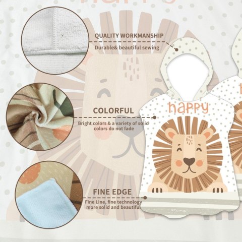 RĘCZNIK PLAŻOWY Peleryna dziecięca HAPPY BEAR 60 x 60cm PEL02WZ1