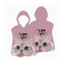 RĘCZNIK PLAŻOWY Peleryna dziecięca I LOVE YOU kotek 60 x 60cm PEL02WZ2