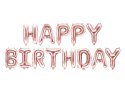 BALON FOLIOWY DEKORACJA URODZINOWA HAPPY BIRTHDAY RÓŻOWE ZŁOTO 340CM X 35CM