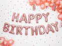 BALON FOLIOWY DEKORACJA URODZINOWA HAPPY BIRTHDAY RÓŻOWE ZŁOTO 340CM X 35CM