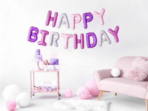 BALON FOLIOWY DEKORACJA URODZINOWA HAPPY BIRTHDAY TĘCZOWA 340CM X 35CM BALON FOLIOWY DEKORACJA URODZINOWA HAPPY BIRTHDAY TĘCZOWA 340CM X 35CM