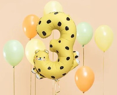 BALON FOLIOWY URODZINOWY CYFRA "3" - GEPARD 55X75 CM BALON FOLIOWY URODZINOWY CYFRA "3" - GEPARD 55X75 CM