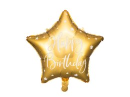 BALON FOLIOWY URODZINOWY GWIAZDKA HAPPY BIRTHDAY 40CM ZŁOTY