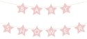 BANER NAPIS NA BABY SHOWER GWIAZDKI JASNORÓŻOWE 290CM X 16,5CM