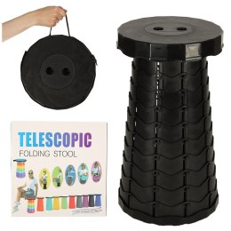 KRZESŁO SKŁADANE TABORET TELESKOPOWY TURYSTYCZNY PRZENOŚNY CZARNY 200KG