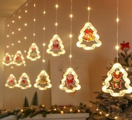 KURTYNA LED NA OKNO GIRLANDA ŚWIĄTECZNA CHOINKOWA 3 M 125 LED