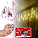KURTYNA LED NA OKNO GIRLANDA ŚWIĄTECZNA CHOINKOWA 3 M 125 LED