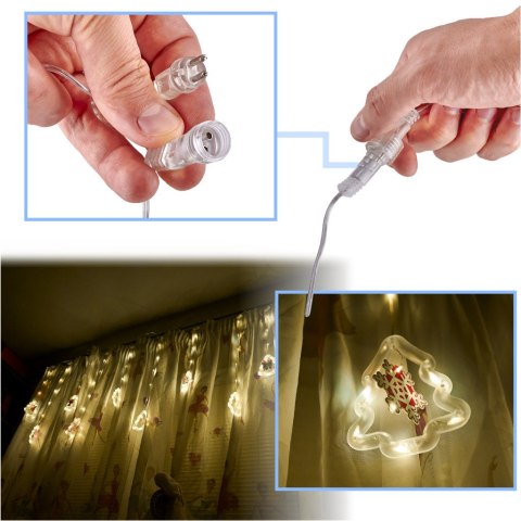 KURTYNA LED NA OKNO GIRLANDA ŚWIĄTECZNA CHOINKOWA 3 M 125 LED KURTYNA LED NA OKNO GIRLANDA ŚWIĄTECZNA CHOINKOWA 3 M 125 LED