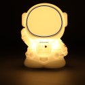 LAMPKA NOCNA DLA DZIECI SILIKONOWA DOTYKOWA MIĘKKA 8 LED USB RGB BIAŁA ASTRONAUTA