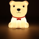LAMPKA NOCNA DLA DZIECI SILIKONOWA DOTYKOWA MIĘKKA 8 LED USB RGB BIAŁA PIESEK