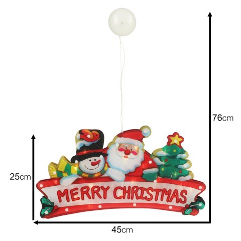 LAMPKI LED WISZĄCA DEKORACJA OKNA ŚWIĄTECZNA MERRY CHRISTMAS XXL 45CM LAMPKI LED WISZĄCA DEKORACJA OKNA ŚWIĄTECZNA MERRY CHRISTMAS XXL 45CM