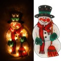 LAMPKI LED WISZĄCA DEKORACJA OKNA ŚWIĄTECZNA BAŁWAN XXL 45CM