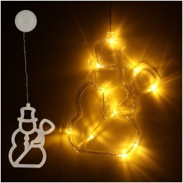 LAMPKI LED WISZĄCA DEKORACJA ŚWIĄTECZNA OKNA BAŁWANEK 49CM PRZYSSAWKA 10 LED