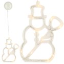 LAMPKI LED WISZĄCA DEKORACJA ŚWIĄTECZNA OKNA BAŁWANEK 49CM PRZYSSAWKA 10 LED
