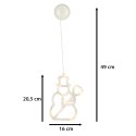 LAMPKI LED WISZĄCA DEKORACJA ŚWIĄTECZNA OKNA BAŁWANEK 49CM PRZYSSAWKA 10 LED