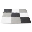 MATA EDUKACYJNA PIANKOWA PUZZLE SZARA 180 X 180 CM 9 ELEMENTÓW