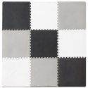 MATA EDUKACYJNA PIANKOWA PUZZLE SZARA 180 X 180 CM 9 ELEMENTÓW