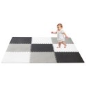 MATA EDUKACYJNA PIANKOWA PUZZLE SZARA 180 X 180 CM 9 ELEMENTÓW