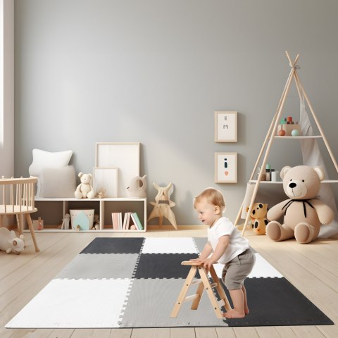 MATA EDUKACYJNA PIANKOWA PUZZLE SZARA 180 X 180 CM 9 ELEMENTÓW MATA EDUKACYJNA PIANKOWA PUZZLE SZARA 180 X 180 CM 9 ELEMENTÓW
