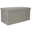PUF SKŁADANY ZE SCHOWKIEM SZARY DUŻY 76X38X38CM