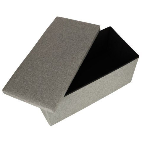 PUF SKŁADANY ZE SCHOWKIEM SZARY DUŻY 76X38X38CM PUF SKŁADANY ZE SCHOWKIEM SZARY DUŻY 76X38X38CM