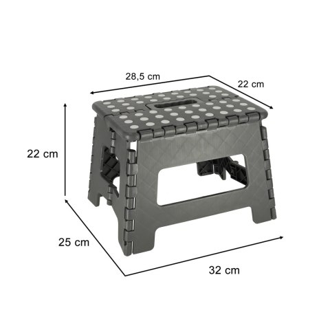 STOŁEK TABORET SKŁADANY ANTYPOŚLIZGOWY 22CM CIEMNY SZARY STOŁEK TABORET SKŁADANY ANTYPOŚLIZGOWY 22CM CIEMNY SZARY