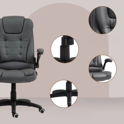 Fotel Biurowy Ze Składanymi Podłokietnikami i Funkcją Odchylania Ciemnoszary PAKO 921-731V81CG