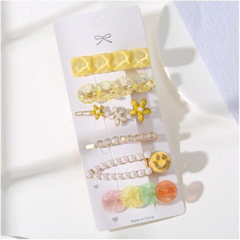 Zestaw 6 sztuk zdobionych Eleganckich Spinek do włosów SP398