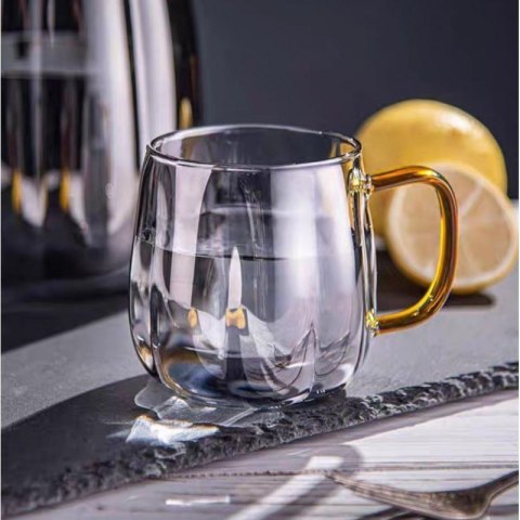 Zestaw - dzbanek z falowanymi ściankami z pokrywką + 2 szklanki - DZ07