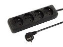 98-065# Przedłużacz sieciowy pr-470p 4-gniazda z uziemieniem 5m czarny 3x1,5mm