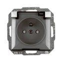 Gniazdo pojedyncze p/t 2P+Z bryzgoszczelnie z klapką Pearl, 16A, 250V, PT-16PHL, biały