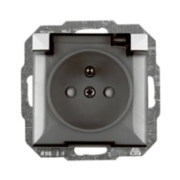 Gniazdo pojedyncze p/t 2P+Z bryzgoszczelnie z klapką Pearl, 16A, 250V, PT-16PHL, biały